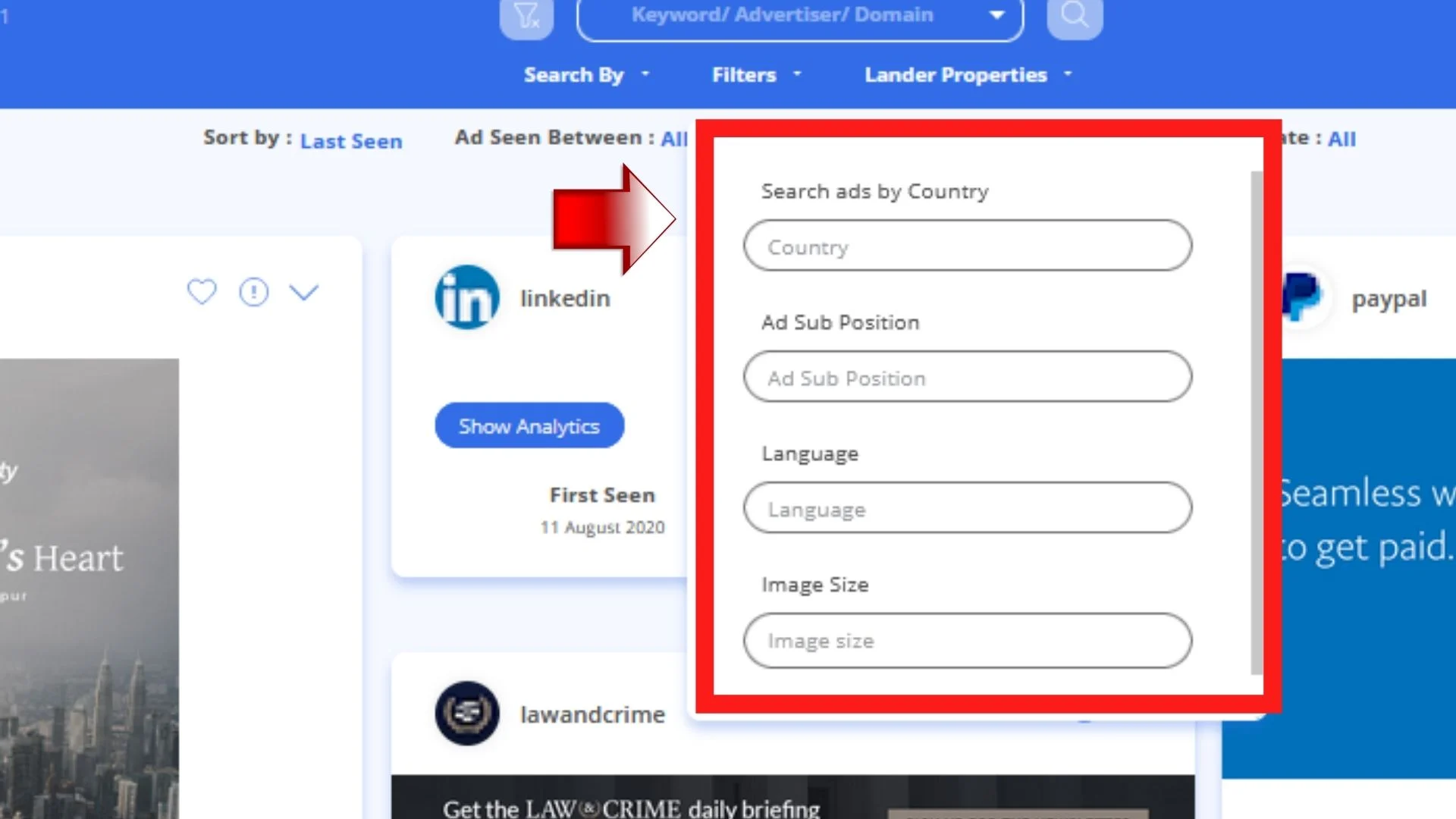 Filter PowerAdSpy-ad-filters